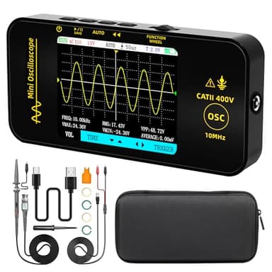 BSIDE OT3 Handheld Digital Oszilloskop Klein Mini 10MHz Bandbreite 48MSa/s Abtastung Tragbares Oszilloskop Wiederaufladbar Ultraschlank mit 3.2 Zoll Full View Farb-LCD für KFZ Audio Elektronik