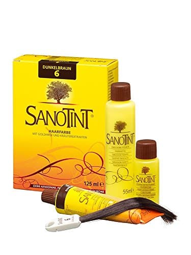 Sanotint - Haarfarbe Nr. 06 „Dunkelbraun“ - 1x 125 ml - Naturnahe Haarfarbe mit wertvollen pflanzlichen Wirkstoffen - Mit Goldhirse, Traubenblätterextrakt, Olivenextrakt und Birkenextrakt