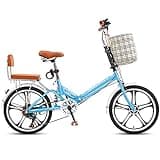 20'' Faltrad, Ultraleichtes Und Tragbares Kleines 6-Gang-Klapprad Für Erwachsene Und Frauen Mit Kindersitz Maximale Belastbarkeit 150 Kg Freie Installation
