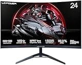 LC-POWER LC-M24-FHD-165-C-V2 24 Zoll Curved Gaming Monitor, 165Hz, FHD 1920x1080 VA Panel, 1ms, AMD FreeSync, G Sync kompatibel, HDMI2.0, Display Port, VESA, Schwarz