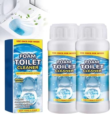 Rohrreiniger Extrem Stark, Abflussreiniger Schaum Extra Stark, Sink Und Drain Cleaner, Aktivschaum Abflussreiniger für Toilette, Dusche, Küche & Bad (2PC)