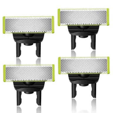 4 Stück Ersatzklinge für OneBlade, Aus Rostfreiem Stahl, Langlebig und Präzise, Geeignet zum Trimmen von Körper- und Gesichtsbärten, Abgerundete Spitze, Sicher und Zuverlässig