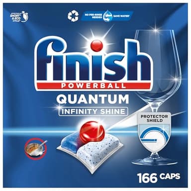 Finish Quantum Infinity Shine Spülmaschinentabs – kraftvolle Reinigung, Fettlösekraft und Glanz – 2x 83 Finish Caps