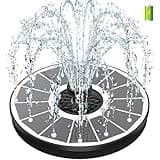 SZMP Solar Springbrunnen mit 3.5 Watt, 2000mAh Akku - Arbeiten an Trüben Tagen - 2025 Upgrade Glas Solar Teichpumpe Wasserpumpe Solar Schwimmender Fontäne Pumpe mit 8 Effekte für Garten, Vogel-Bad