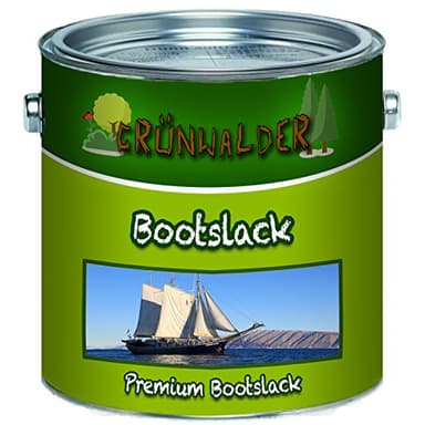 Grünwalder Bootslack für Holz und Metall premium Yachtlack Polyurethanlack verstärkte Bootsfarbe Parkettlack (2,5 L, Farblos (Glänzend))