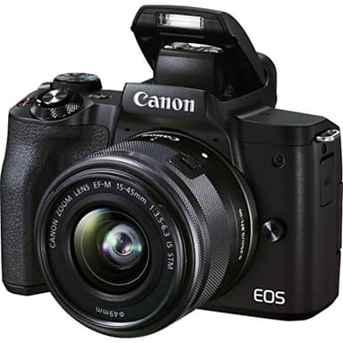 Canon EOS M50 Mark II Kamera + Objektiv EF-M 15-45mm F3.5-6.3 is STM (24,1 MP, 7,5 cm Touchscreen LCD, WLAN, HDMI, Bluetooth, Dual Pixel CMOS AF System, Augen AF, 4K Video, OLED EVF), schwarz