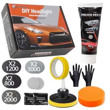 various Auto Scheinwerfer Restauration Kit Polieren Auto Scheinwerfer, Restaurator Vergilbte oder abgenutzte Scheinwerfer professionelle Scheinwerfer-Reinigungswerkzeuge