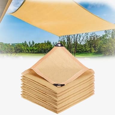 Rechteckiges Sonnensegel mit Ösen, 90 % UV-Schutz, reißfest, für Veranden, Balkone, Vordächer, 4 x 6 m, Stoff