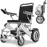 ByteTecpeak D03 Silver Faltbarer Elektrischer Rollstuhl, Aluminiumlegierung, 150kg Tragkraft, Ｅlektromagnetischen Bremssystem, 500W Motor, 20Ah Lithium-Akku, 30km Reichweite