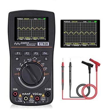 VISLONE Digitales Oszilloskop Multimeter 2 in 1, Digital Oszilloskop Kit, ET828 Hochauflösendes Spannungsprüfer Intelligentes Grafisches 1 MHz Bandbreite 2,5 Msps Abtastrate (Verbesserte Version)