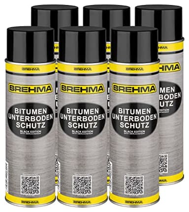 BREHMA 6X Bitumen Unterbodenschutz Black Edition 500ml Steinschlagschutz Spray schwarz