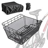 CXWXC Fahrradkorb Hinten mit Ladungsnetz und Eine Dicke Futterung fur Fahrrad, Dicke Futterung Tasche für Fahrrad, Elektrofahrrad (CX-HT-193-EU)