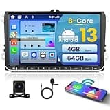 [8 Kern 4G+64G] Inefala 9" Touchscreen Autoradio Android 13 für VW Golf Tiguan Touran Polo Caddy Passat mit Wireless Carplay, Android Auto, 59UI, FM/RDS, WiFi, GPS, BT, DSP, SWC, MIC+Rückfahrkamera