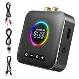 AXFEE Bluetooth 5.4 HiFi Empfänge, 2-in-1 Bluetooth 5.4 Sender & Empfänger, für Musik-Streaming-Sound System, Drahtloser Audioadapter mit 3.5mm RCA, für Heimstereoanlage/Lautsprecher/Auto/TV/Tablet