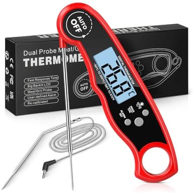 maxtachi Fleischthermometer Digital, Sofort Lesen Bratenthermometer Meat Thermometer Kochen mit 102cm Externe Lange Sonde, Alarme, 0.1°Präzise Grillthermometer Küchenthermometer für BBQ,Ofen,Getränken