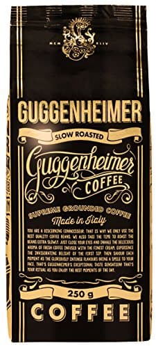 GUGGENHEIMER COFFEE – Gemahlener Espresso Kaffee, 2 × 250 g (500 g) – Säurearm & nicht bitter, extra lang geröstet, vollmundig-aromatisch