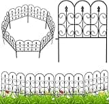 Amagabeli Garden Home 81CM X 305CM X 5 Stück Beetzaun Metall Gartenzaun Metall Zaunelementen Gartenzäune Dekorative Zaun Metall Gartenzaun Komplettset Klein Metall Steckzaun für Hunde Teichzaun