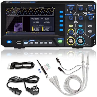 PeakTech P 1404 - Digital Oszilloskop 2 Kanal [3 Jahre Garantie] 100 MHz, 1GS/s, USB Schnittstelle, PC Software, P 1404 Oscilloscope, Schwarz, USB Oszilloskop, Oszilloskop Multimeter