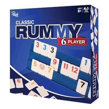 Point Games Rummy Cube Edition Set für 6 Spieler – klassisches Familienspiel, ab 8 Jahren mit mehr Spielsteinen, sechs Racks – ideal für Kinder, Erwachsene & Familienspielabend