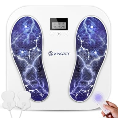 Medic EMS TENS Fußmassagegerät Beine & Fuß, Durchblutungs-Stimulator mit 10 Modi und 20 Intensitätsstufen zur Verbessert die Durchblutung, Linderung von Plantarfasziitis, Neuropathie und Schmerz