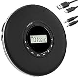 Greadio Tragbarer CD-Player Discman CD Spieler Anti-Skip Schutz 4 EQ-Sounds Walkman Player, TF-Karte/AUX-Ausgang Klein Musik Player, kompatibel mit CD-R, CD-RW und MP3 für Auto Zuhause
