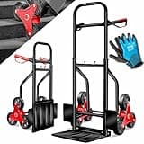 MASKO® Treppenkarre Sackkarre 200kg Transportkarre Treppensteiger Stapelkarre, klappbar Treppensackkarre Hartgummireifen | Kunststoff Griffe | Stahl Rahmen | Schwarz
