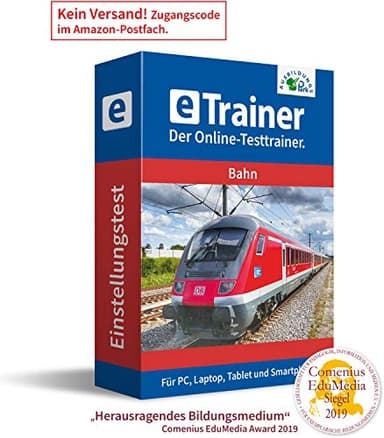 Bahn Einstellungstest 2025: eTrainer – Der Online-Testtrainer | Über 1.600 Aufgaben mit Lösungen: Allgemeinwissen, Deutsch, Englisch, Mathematik, logisches Denken, visuelles Denken und mehr