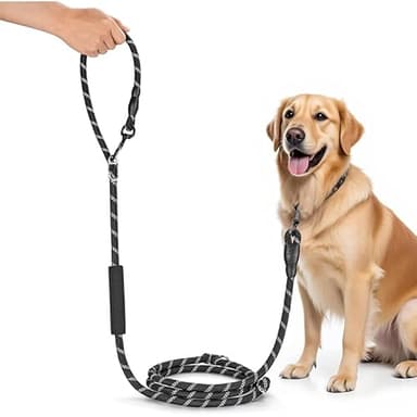 Hundeleine für Große und Mittelgroße Hund(15-60 kg), 3.4m Verstellbare Doppelleine & Freihandleine aus Nylon mit Reflektierend durch die,Extreme Kraft bis 200 kg