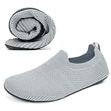 KOWAYI Hausschuhe Herren Haussocken Damen Leichte Geschlossene Hüttenschuhe Atmungsaktive Slipper Cozy Pantoffeln Unisex Barfußschuhe Hellgrau-HUIQIAN-41
