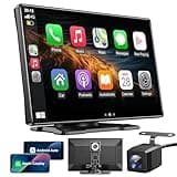 ESSGOO A-pple Carplay & Android Auto, 9 Zoll IPS Carplay Display,Mit 2.5k-Dashcam,1080p-RüCkfahrkamera，Carplay Auto Mit Bluetooth 5.0/Fm/Siri/G-oogle/Mirror Link/64g Tf/Aux
