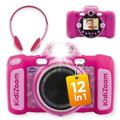 VTech KidiZoom Duo FX I Digitale Kinderkamera mit Selfie- und Videofunktion I Musik, Spiele und Fotoeffekte I Lernspielzeug Technik für kreative Kinder ab 4 Jahren I Für Jungen und Mädchen I Pink