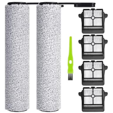 6 Stück Bürstenrolle Filter Ersatzteile für Tineco Floor One S7 Pro, Floor One S6 Akku-Nass- und Trockensauger mit 2 Bürstenrolle und 4 Filter Saugroboter Zubehörsets,Not für S3/S5
