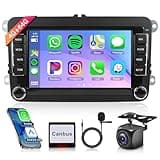 4G+64G Wireless Carplay Android 13 Autoradio für VW Golf 5 6 Passat Polo Tiguan Touran Caddy Skoda SEAT 7 Zoll Autoradio mit Android Auto GPS Navi WiFi Mirror Link Bluetooth FM/RDS/SWC Rückfahrkamera
