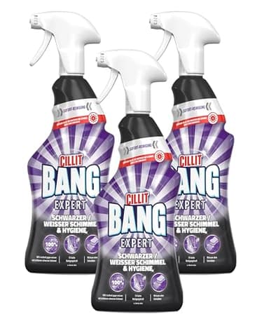 CILLIT BANG Expert Schwarze/Weißer Schimmelreiniger und Hygiene – Wirkstoffe natürilchen Ursprungs –3 x 750 ml