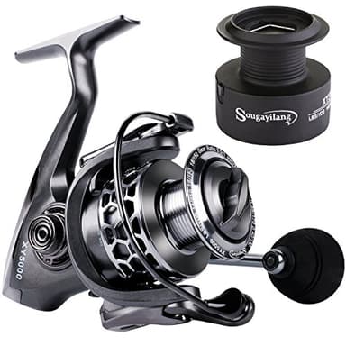 sougayilang Angelrolle 13 + 1BB Leichtes Ultra Glatte Aluminium Spinning Fishing Reel mit Graphit Spule