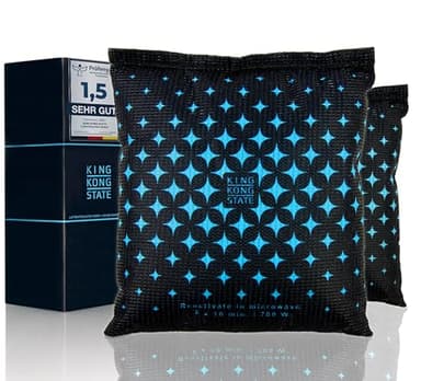 King Kong State Luftentfeuchter für Autos - 2x 500g Entfeuchter-Kissen für beschlagene Autoscheiben - mit wiederverwendbarer Antibeschlag-Füllung