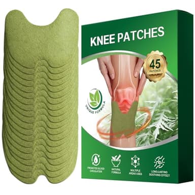 Knie Schmerzpflaster 45 Stück Beifuß Wärmepflaster zur Schmerzlinderung – Pflanzliche Kniepflaster bei Arthritis, Gelenk- & Muskelschmerzen – Schnellwirkende Kräuter Wärme Pads für Knie & Körper