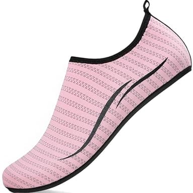 RUOMU Wasserschuhe Badeschuhe Damen Herren Schnell Trocknend Schwimmschuhe rutschfeste Aquaschuhe Leicht Strandschuhe Surfschuhe Barfußschuhe für Männer Frauen Beach Pool,Rosa 35 EU