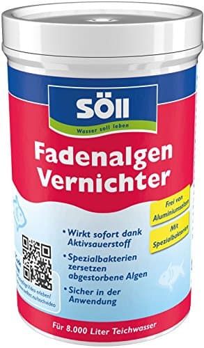 Söll 80591 FadenalgenVernichter mit Aktivsauerstoff, 250 g - Fadenalgenentferner mit Sofortwirkung, gegen Algenwachstum und Fadenalgen im Teich