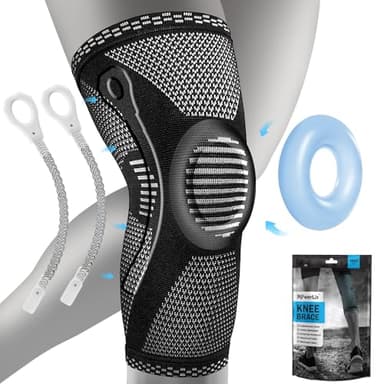 POWERLIX Kniebandage mit Unterstützung und Polster zur Schmerzlinderung, Medizinische Kniestütze, Kompressions-Kniebandage für Männer & Frauen, Kniestütze für Laufen, Basketball, Volleyball, L