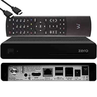 VU+ Zero HW Version 2-1x DVB-S2 Full-HD Sat Tuner E2 Linux Receiver, YouTube, Satellit Receiver mit Aufnahmefunktion, Kartenleser, Media Player, USB, + EasyMouse HDMI-Kabel, schwarz