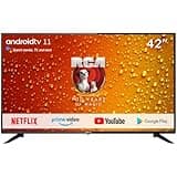 RCA RS42 Android Fernseher 42 Zoll (106 cm) Smart TV mit Google Assistant, Chromecast, Netflix, Prime Video, Google Play Store für DAZN, Disney+ UVM, BT-Fernbedienung, WiFi, Triple-Tuner