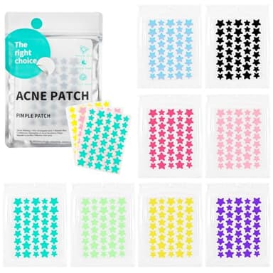 VMUTGA 320 Stück Pimple Patches, 3 Größen Pickel Patch Sterne mit Teebaumöl Salicylsäure Hydrokolloid Pflaster Anti Pickel Patches Wasserdichte Atmungsaktive Tag und Nacht Akne Patches (10/12/14 mm)