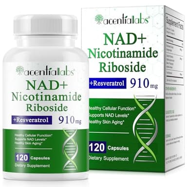 Liposomale NAD+ Kapseln 910 mg Softgels mit Resveratrol & Quercetin - NAD Booster 120 Stück - NAD Supplements Hoch verfügbar für Energie, Haut & Vitalität, Hohe Absorption