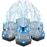SZMP Solar Springbrunnen mit LED 2025 Upgrade, 3.5W Solar Teichpumpe, 2000mAh Akku, Solarpumpe für Brunnen mit 7 DIY Effekte, Solar schwimmender Fontäne Pumpe für Garten, Teich, Terrasse, Vogel-Bad