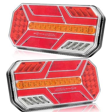 AGRISHOP 2 x 7 Funktion 12/24V LED Heckleuchten Anhänger Rückleuchten Set Nebelscheinwerfer Rückfahrscheinwerfer Wasserdicht Zugelassen