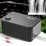 Boadw Leiseste Aquarium Luftpumpe, 5,5W Regelbare Sauerstoffpumpe Aquarium bis 400 Liter mit Allem Zubehör <40db