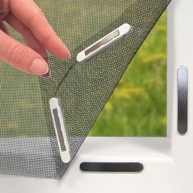 EASYmaxx Insect Protect Fliegengitter Fenster mit Magnetbefestigung | zuschneidbares Moskitonetz | Insektenschutz Fenster bis 110 x 130 cm | Mückenschutz Magnet - leichte Montage [Schwarz]
