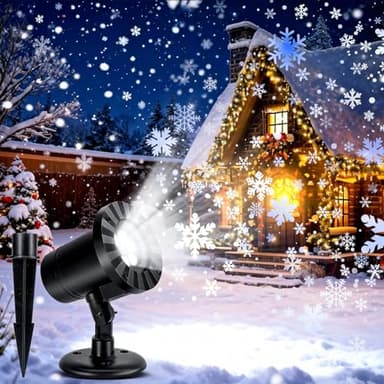 Tarswesi Projektor Weihnachten Aussen, LED Projektionslampe, Wasserdichte Projektion Lichter mit Schönen Schneeflocken, Weihnachts Schneefall Lichter für Außen und Innen, Geburstag, Hochzeit, Partys