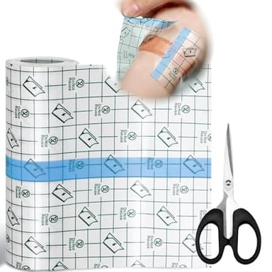 Ptyism Duschpflaster Wasserfest 15cm*5m Waterproof Plaster(Mit Schere) Tattoo Pflaster 丨Second Skin,Tattoo Plaster für Handgelenke, Schulter, Arme,Wundverband, Schutzschild